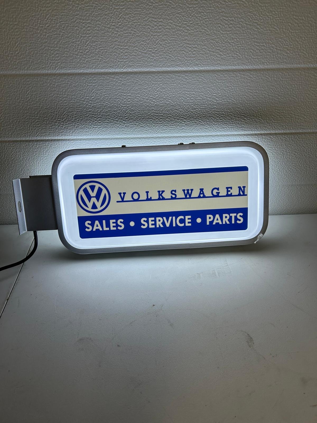 Volkswagen VW Sales Service Parts Double-Sided Illuminated Garage Sign