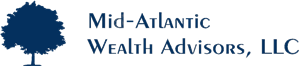 Logo for Mid-Atlantic Wealth Advisors, LLC featuring a stylized tree with blue leaves and blue text.