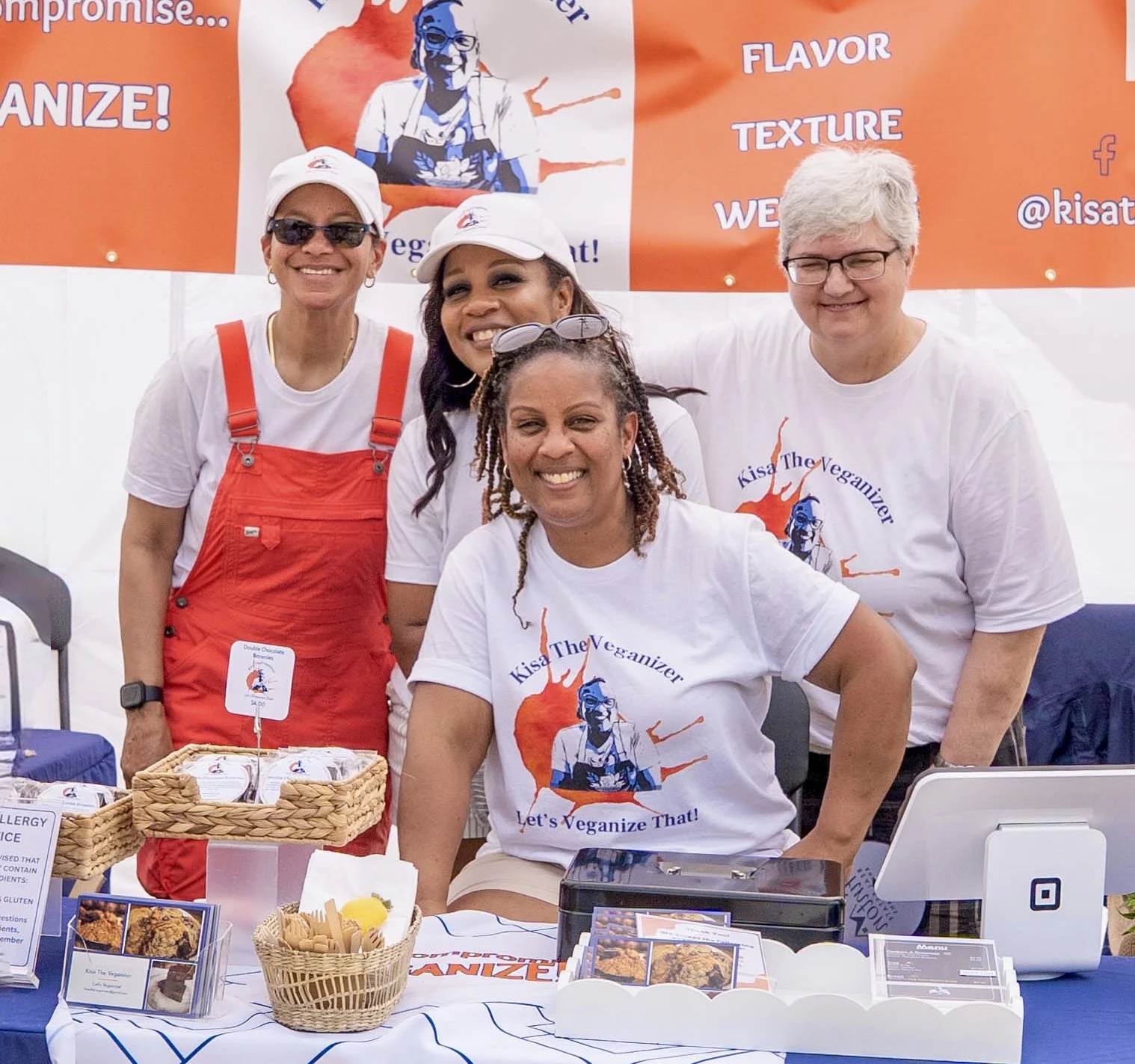 Theresa, Angela, Kisa, and Karen vending at Ypsi Farmers Market.