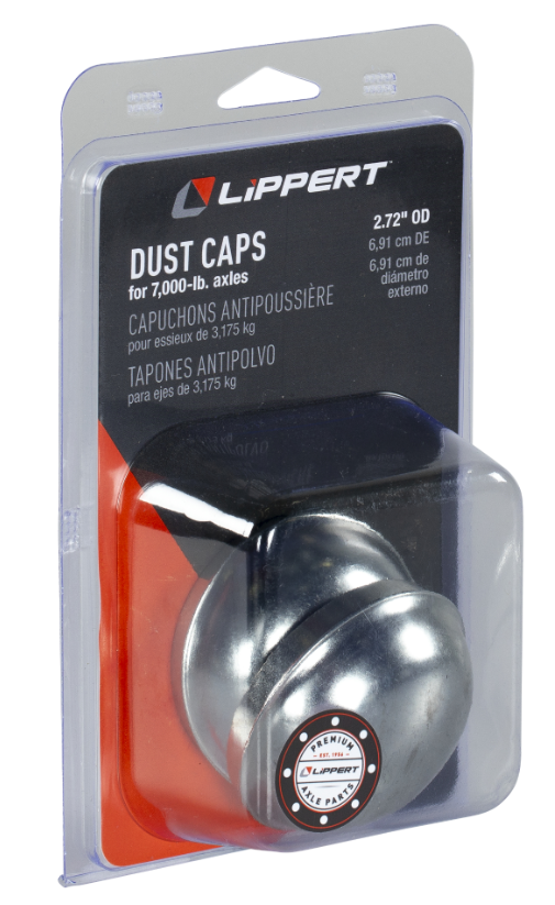 Standard Press-In Dust Cap - 2.72" Diameter, 7,000-8,000-lb. Axles, Non-Lubed (2-Pack)