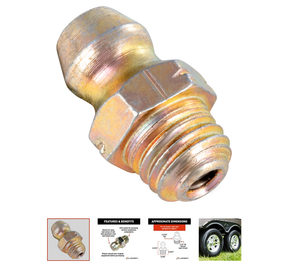 Grease Zerk for Wet Bolt Equalizers & Lubricated Axles Universal Trailer  2k-8k