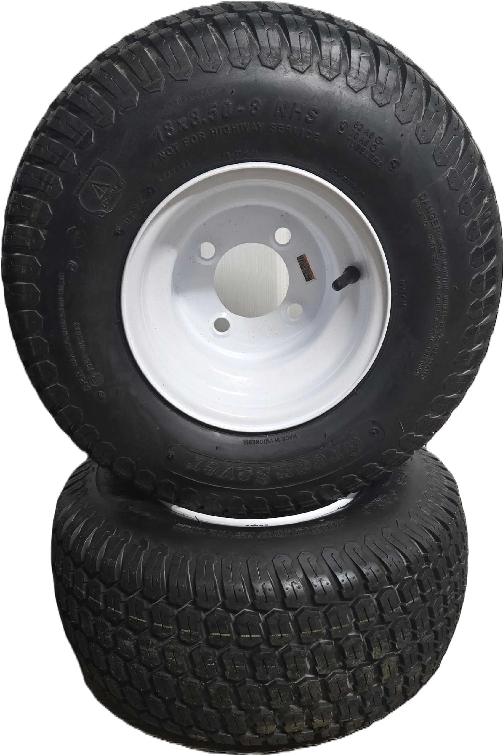 ( SET 2 ) 18x8.5-8 6Ply Turf Tire and 8x7 4 on 4 Wheel Assembly