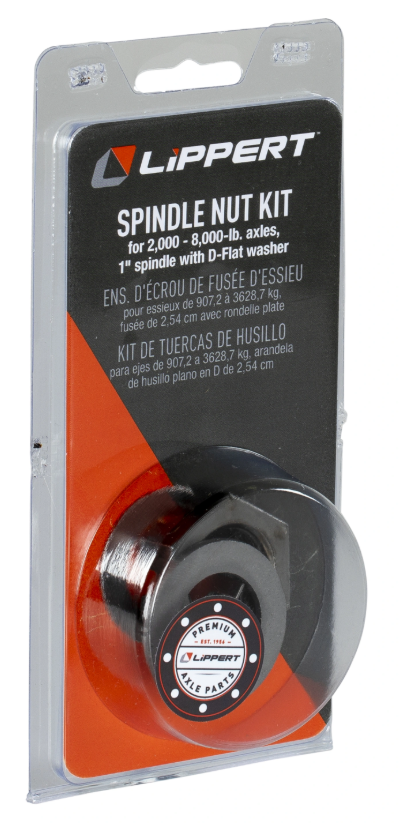 2,200-4,400-lb. Axles, Spindle Nut Kit -  1"-14 Thread Size, D-Flat & Tang Washer
