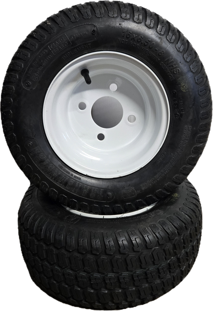 ( SET 2 ) 16x6.5-8 6Ply Turf Tire and 8x5.375 4 on 4 Wheel Assembly