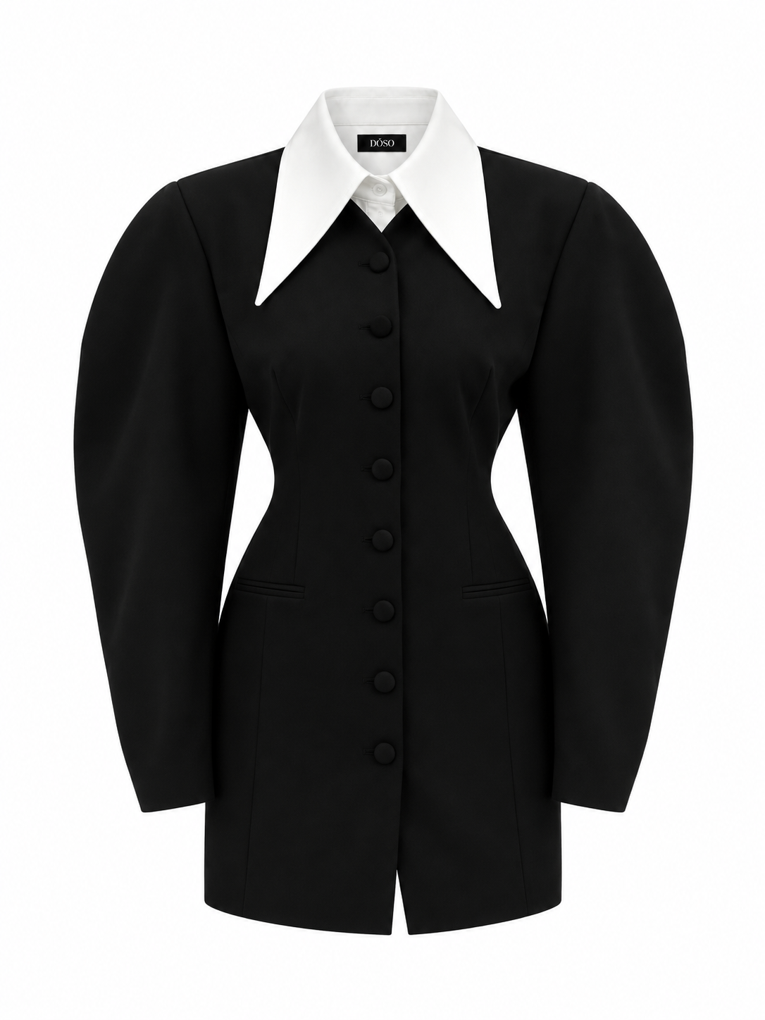 Wool-Silk Tailored Mini Dress