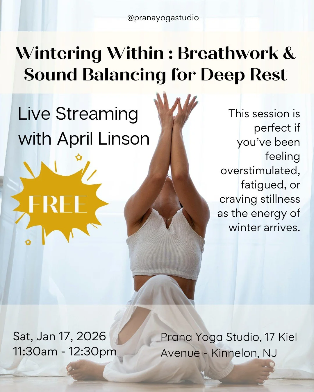 FREE EVENT!!! ✨
You&rsquo;re invited to join us for a 60-minute Breathwork &amp; Sound Balancing journey designed to help you slow down, soften, and settle into deep rest as winter approaches.

This session will gently support your nervous system, ea