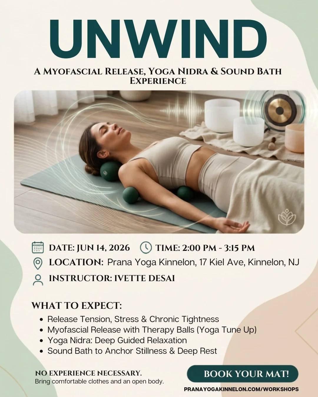 Is your body holding onto more stress than you realize? It&rsquo;s time to finally let it go.

Together with Ivette Desai, we'll use gentle therapy balls to release tight muscles, ease into the profound rest of Yoga Nidra, and drift away to a soothin