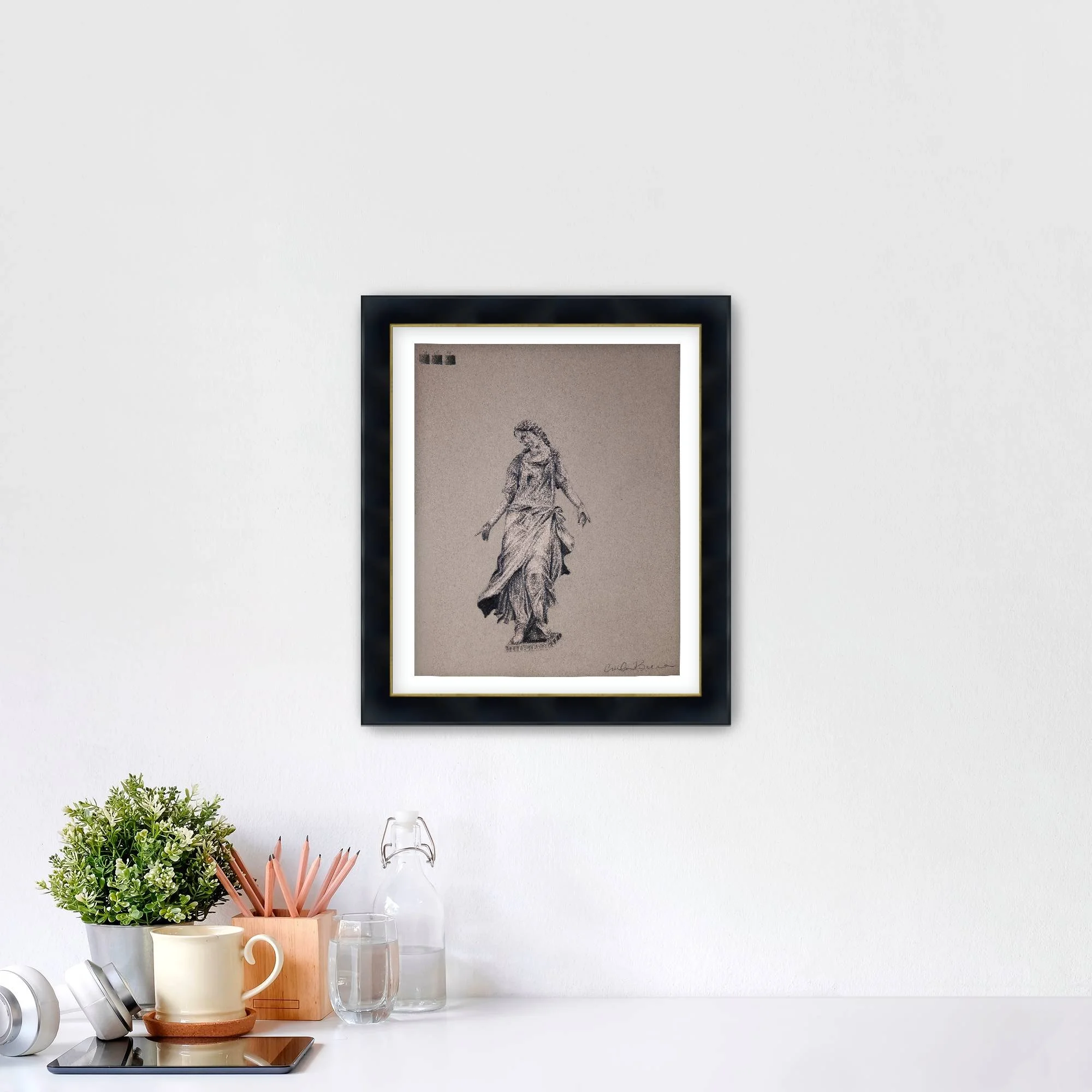 Fine Art Paper and Framed Fine Art Paper Print (with Mat) Mockup Template.jpg