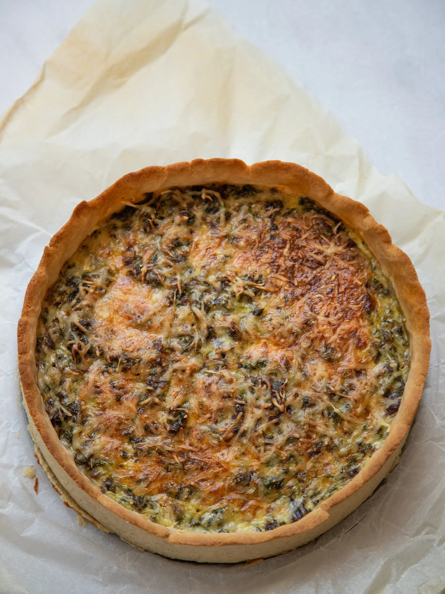 Quiche de Couve e Cebola-roxa