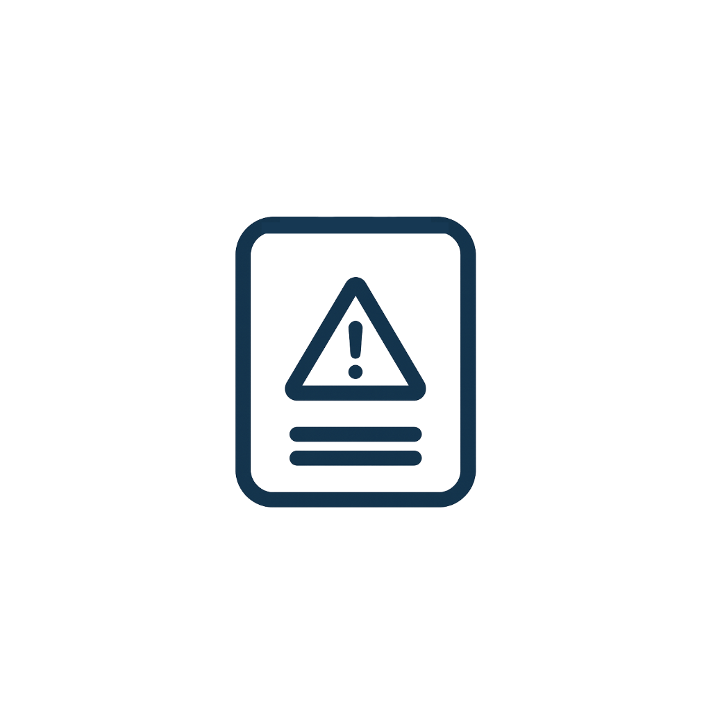 Icon of a mobile device with an exclamation mark inside a triangle, indicating a warning or alert.