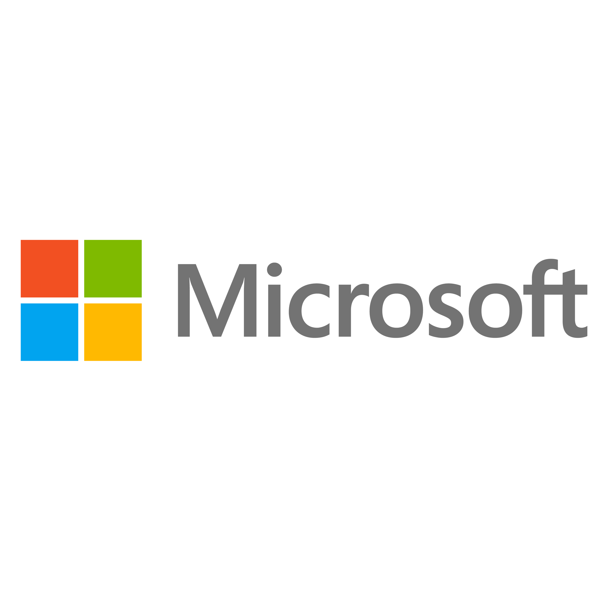 Microsoft logo with four colored squares and the text 'Microsoft' beside it.