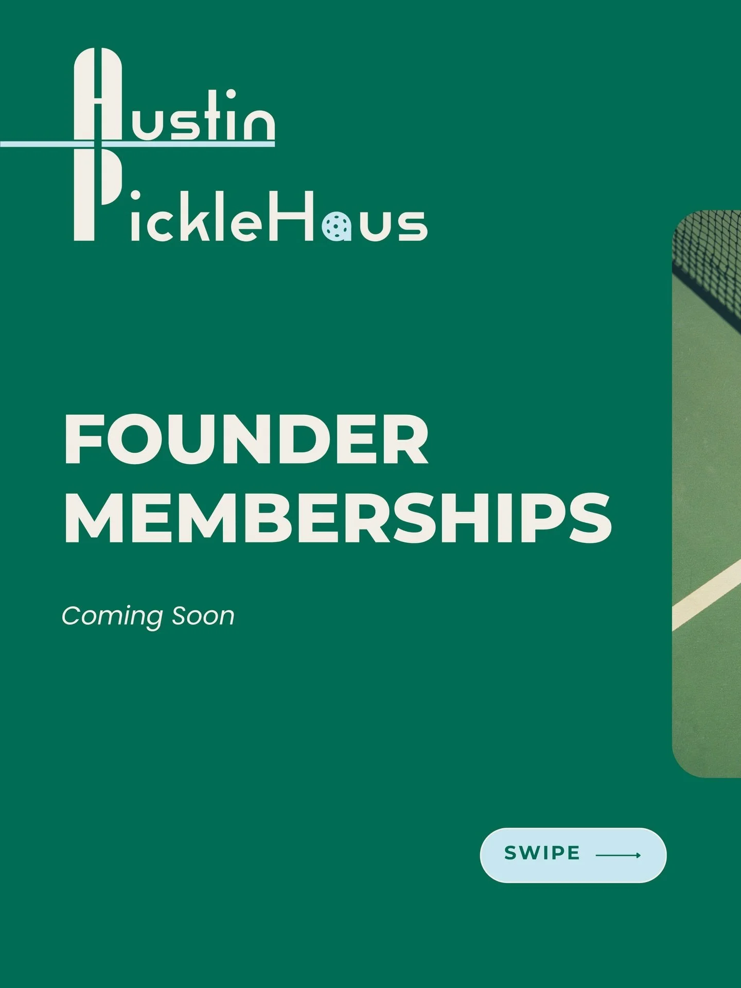 Here&rsquo;s your first look 👀

Founders Memberships at Austin PickleHaus are almost here!

Built for players who want priority access, exclusive perks, and recognition as part of our founding community.

Two Founders options, each crafted with prem