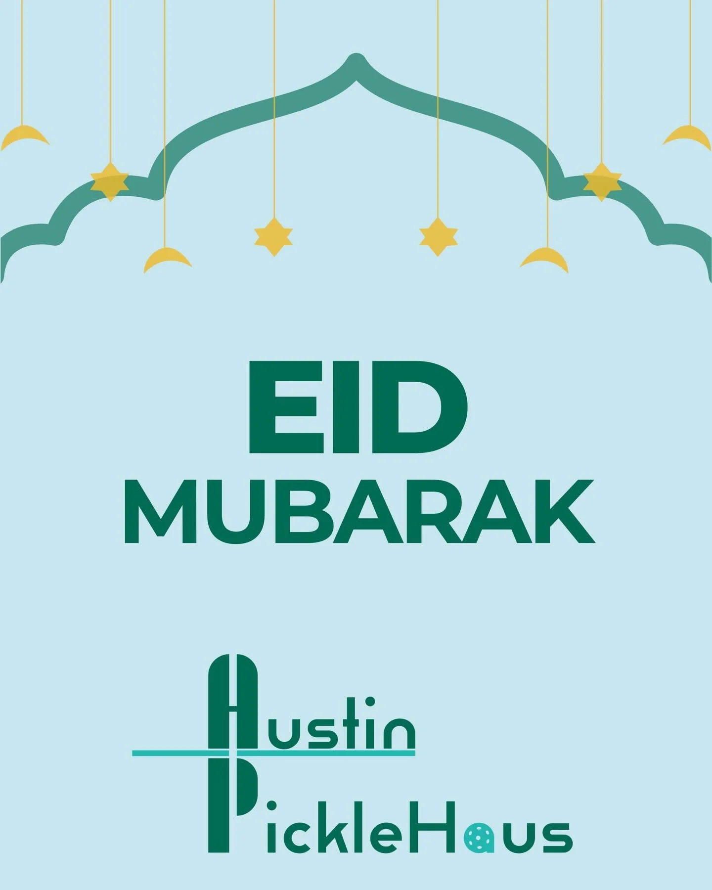 Eid Mubarak ✨

Wishing you a day filled with joy, connection, and time well spent. From the Austin PickleHaus Family.