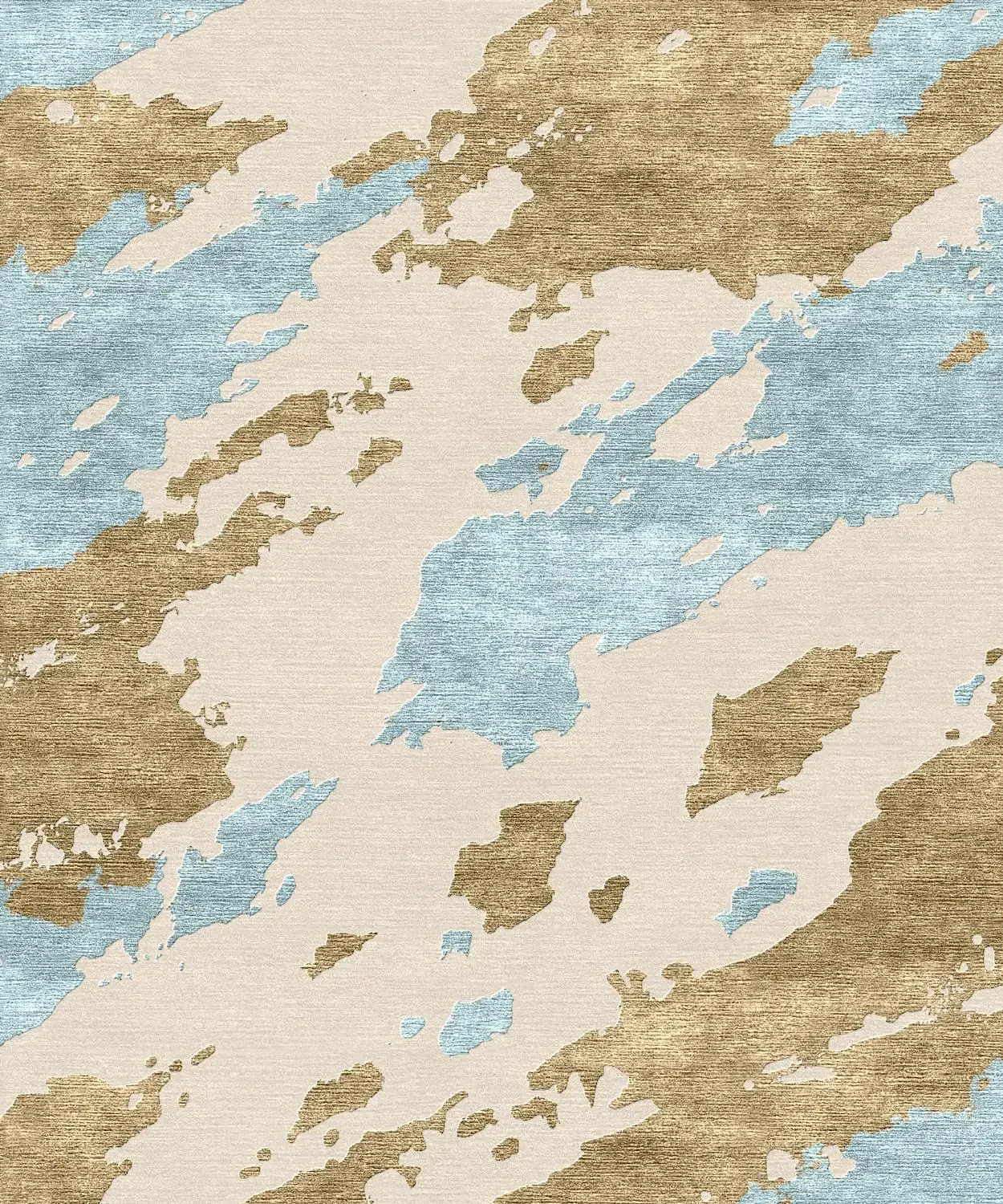 Carte ancienne de la mer de Norvège avec des zones en bleu et beige