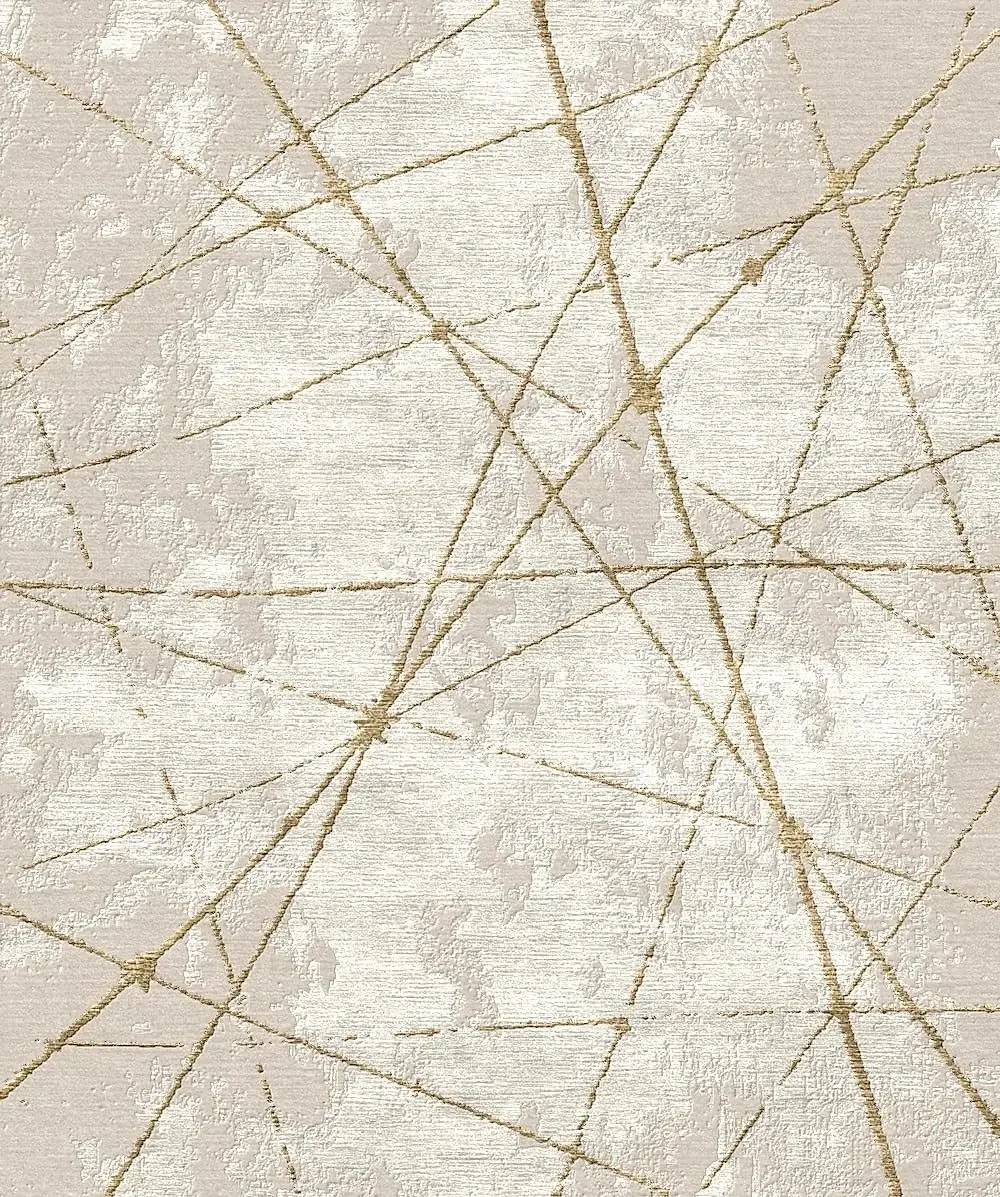 Texture claire avec des lignes dorées croisées formant un motif abstrait.