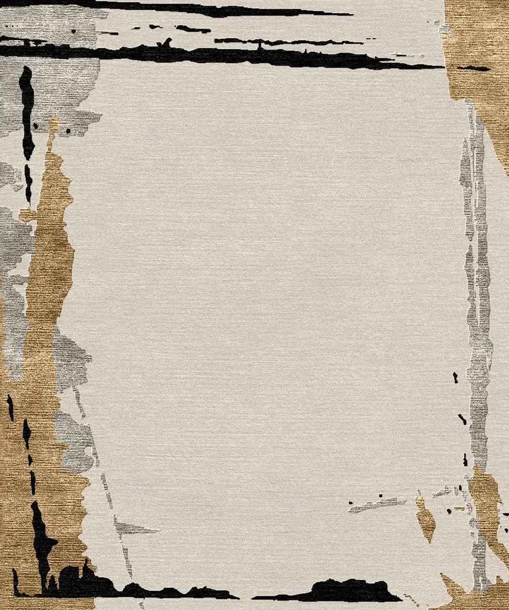 Page de papier avec bords déchirés dans des tons de beige, noir, gris et brun, donnant un effet usé et vieilli.