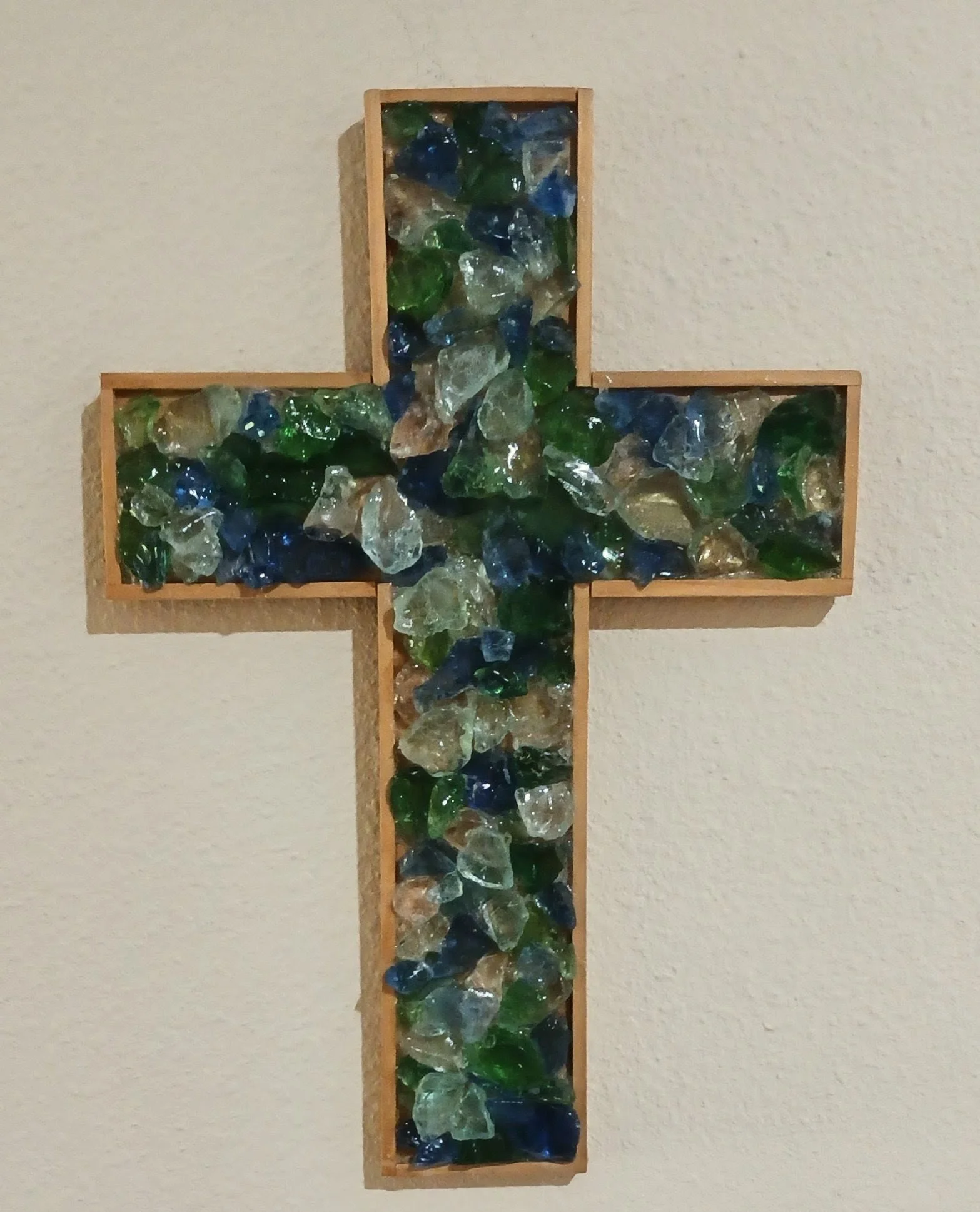 Ocean Serenity Sea Glass Cross