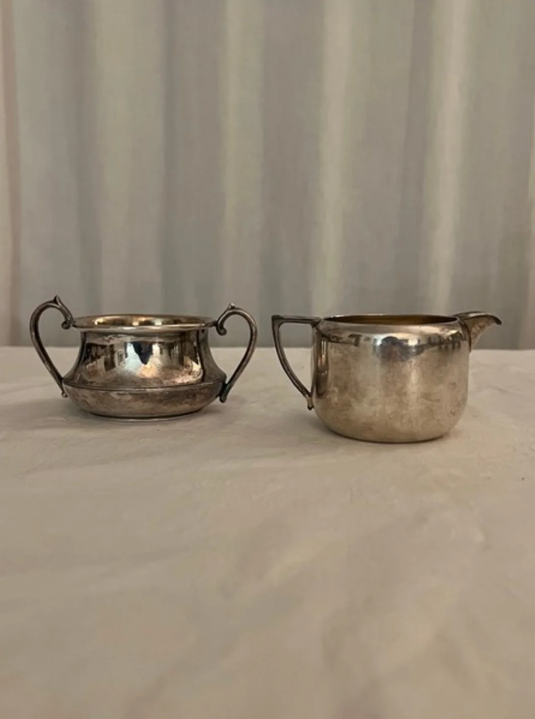 Sterling Silver Creamer & Sugar Dish