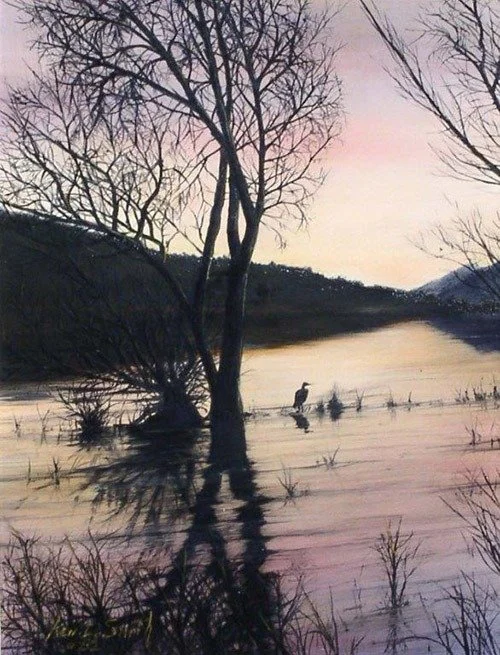 Greater Egret at Dusk