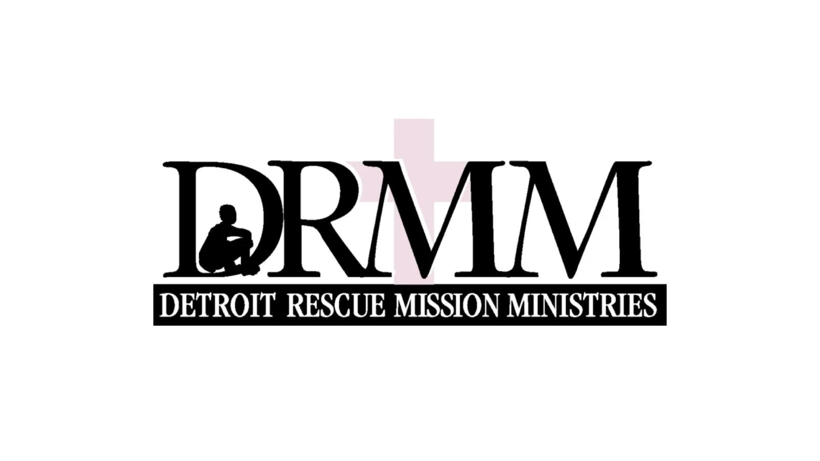 Logo for Detroit Rescue Mission Ministries featuring the acronym DRMM with a silhouette of a person sitting, and the full name beneath.