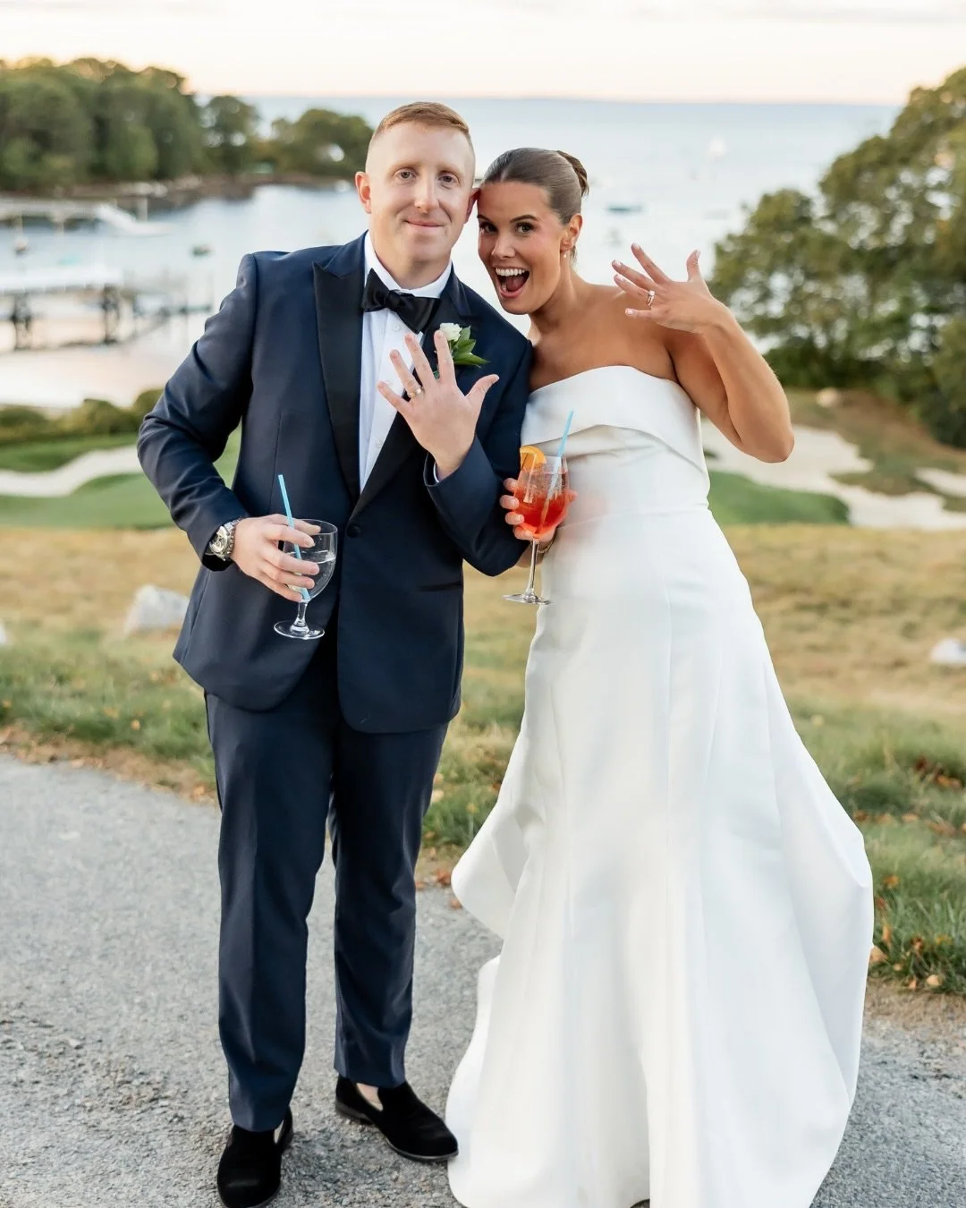 THE RYDERS 🥂🍾 A stunning Cape Cod day filled with the most thoughtful details for Madeline &amp; Jon. 

From die-cut rehearsal dinner menus, to cocktail napkins nodding to where they first met, and even a drink menu clarifying it&rsquo;s gin and so