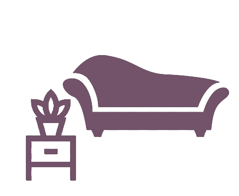 Geometric drawing of an outline square with sections divided by vertical, horizontal, and half circle lines.