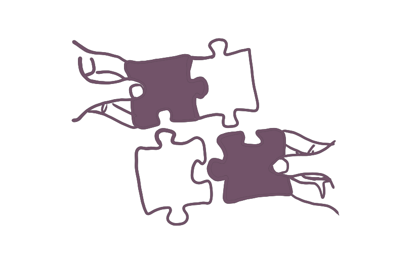 Geometric drawing of an outline square with sections divided by vertical, horizontal, and diagonal lines.