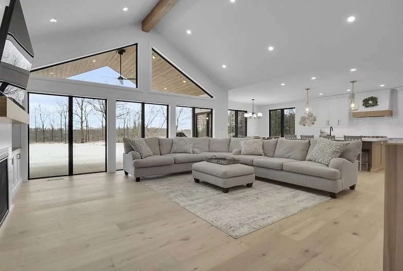 Open Concept Living Room Space in Iona Custom Home