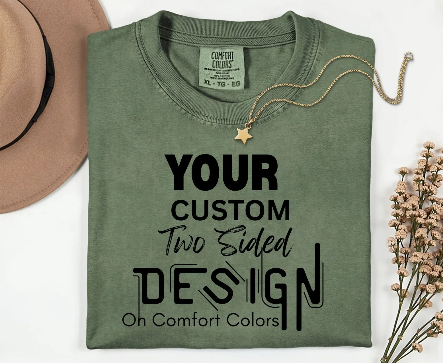 Custom Two Sided Tee on Comfort Colors