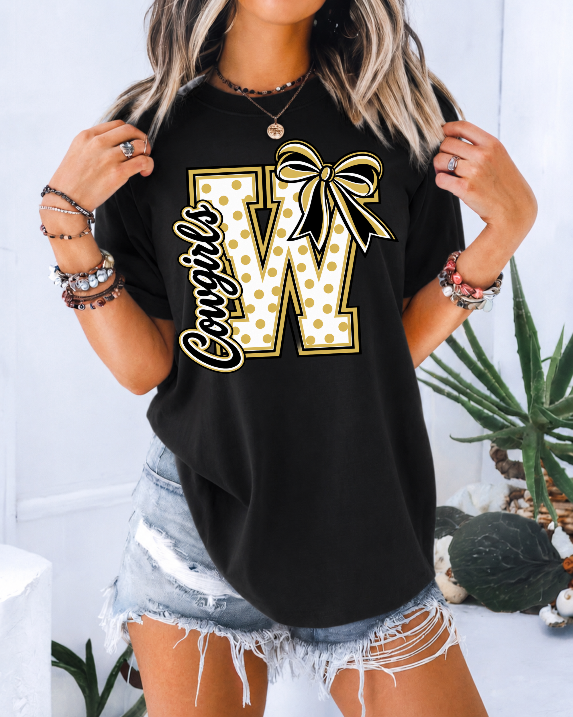 Woodson Cowgirls Polka Dot W Tee