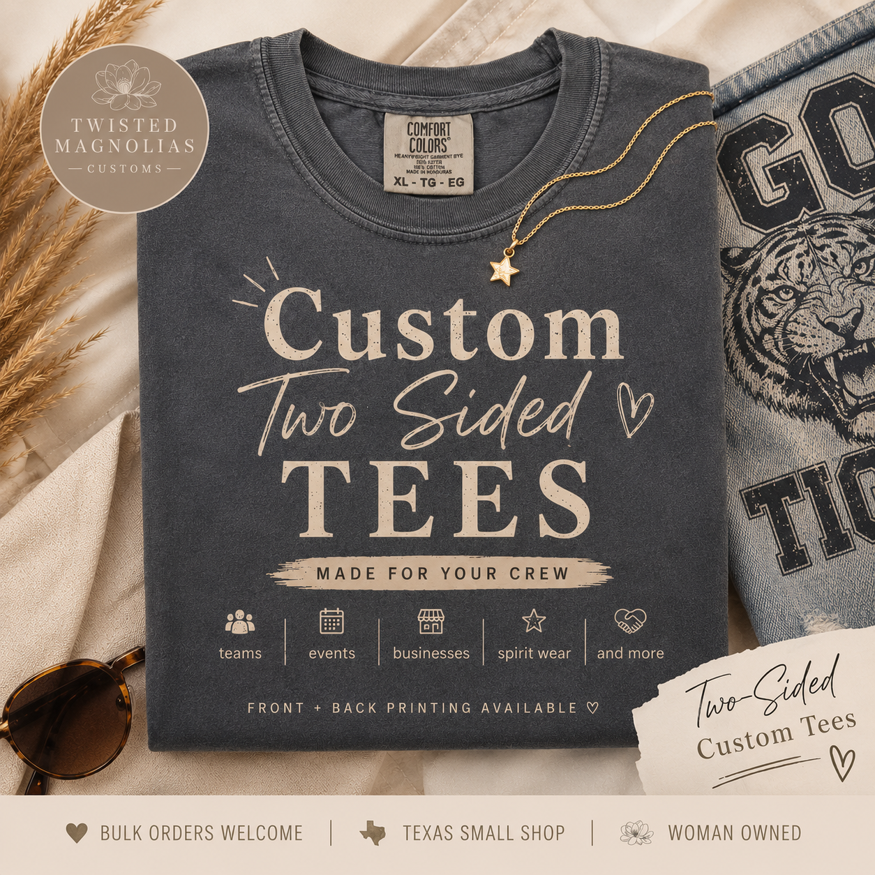 Custom Two Sided Tee on Comfort Colors