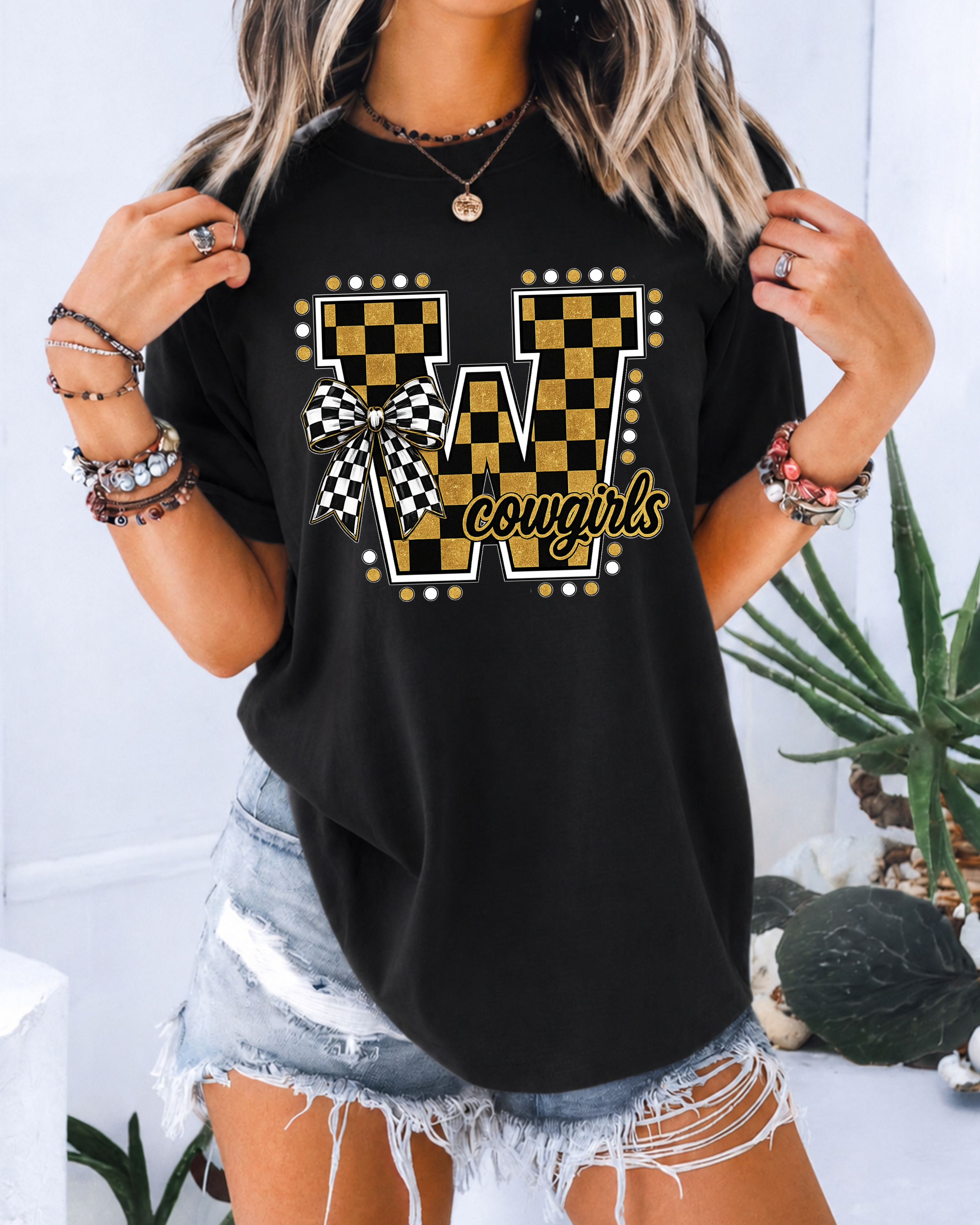 YOUTH Custom Checkered Letter School Mascot
