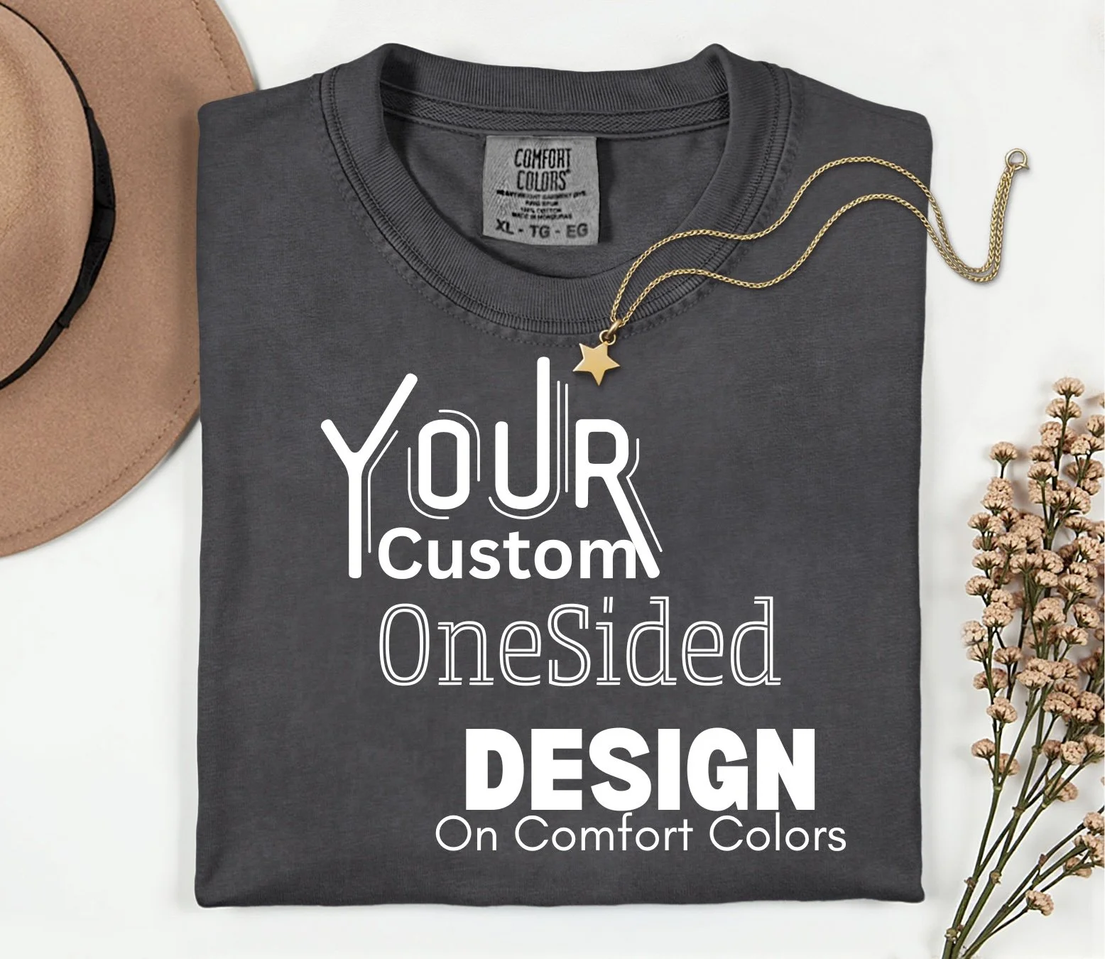 Custom One Sided Tee on Comfort Colors