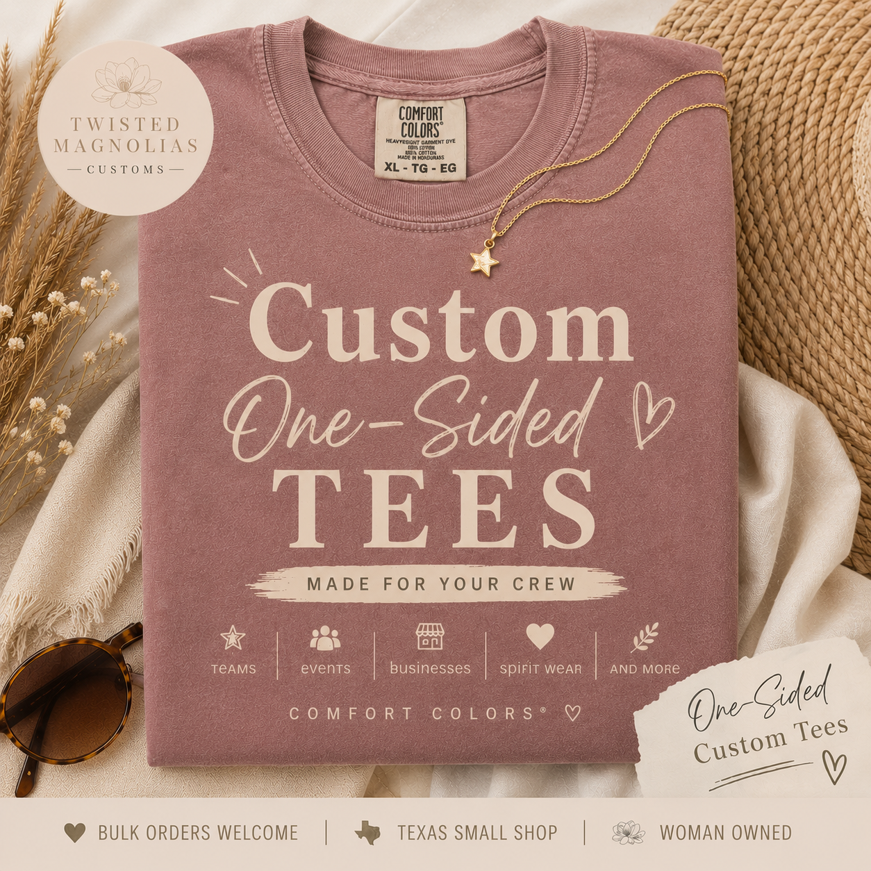 Custom One Sided Tee on Comfort Colors