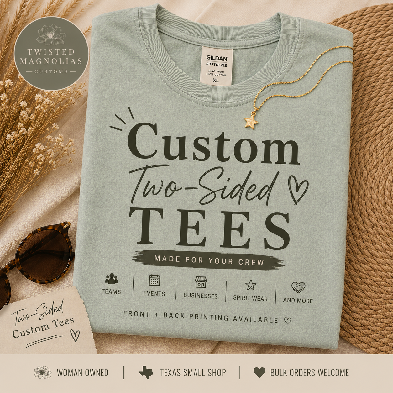 Custom TWO Sided Tee ON GILDAN