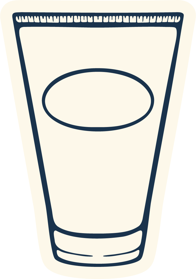 Illustration of a tube of cream or lotion with a blue cap and a blank oval label on the front.