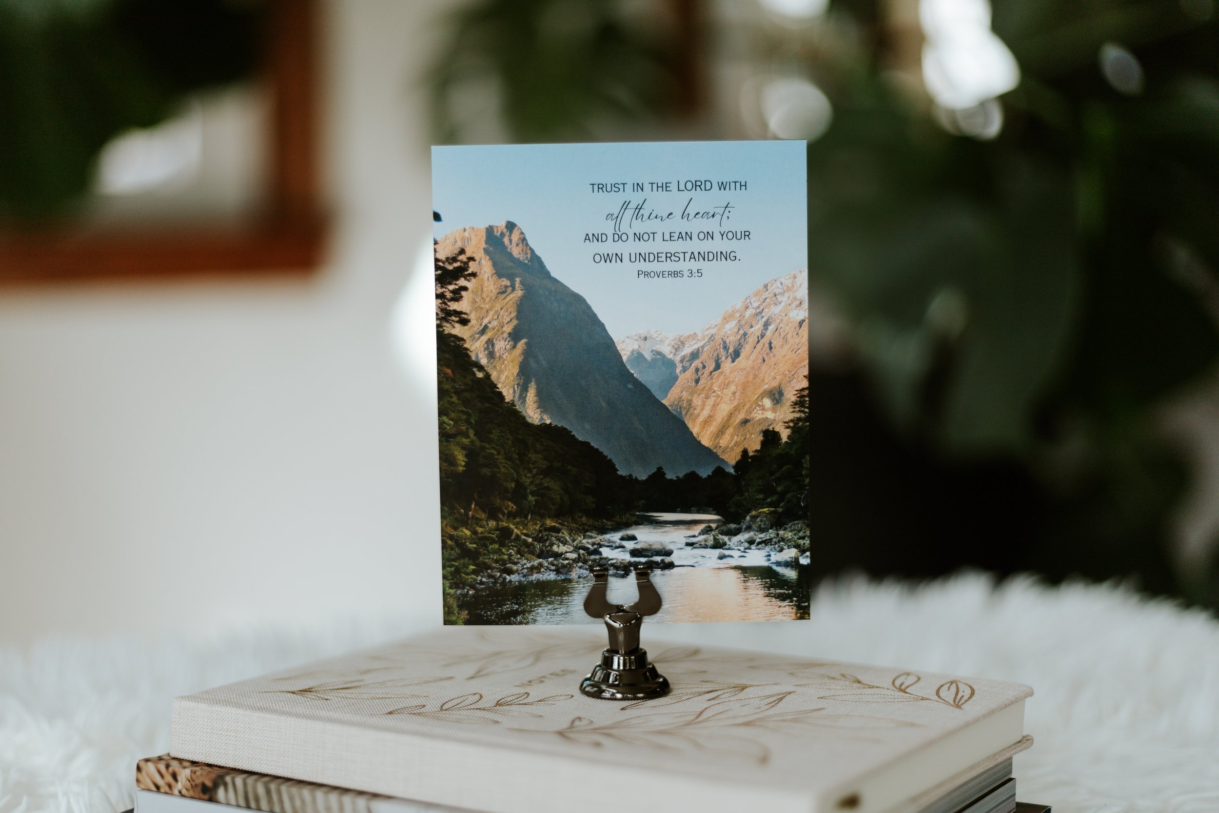 Scripture Prints with Metal Stand