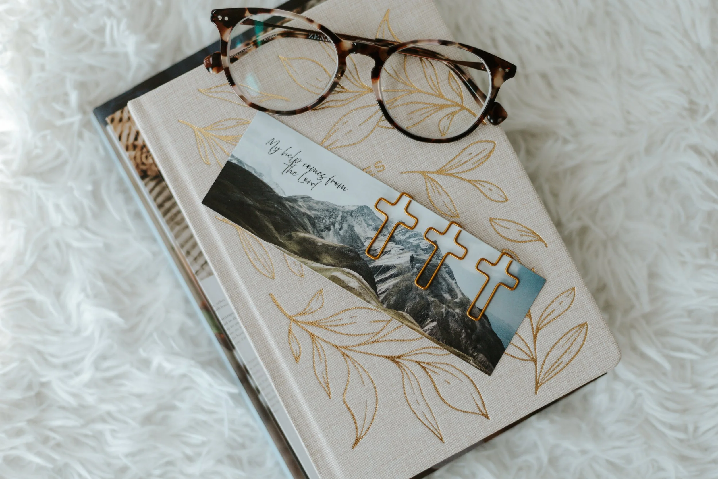 Christian journal and encouragement card from Whisper & Willow gift box.