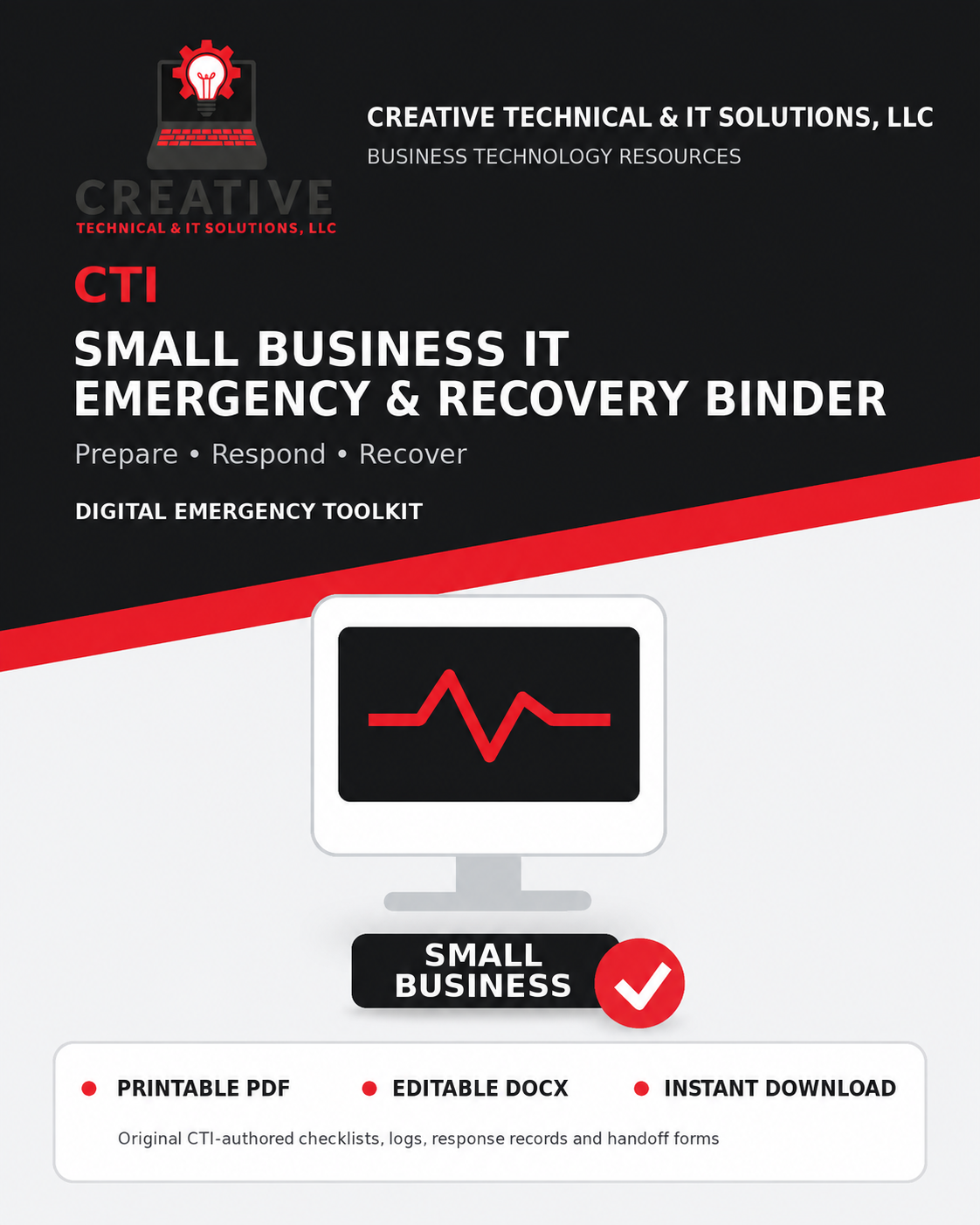 Small Business IT Emergency & Recovery Binder