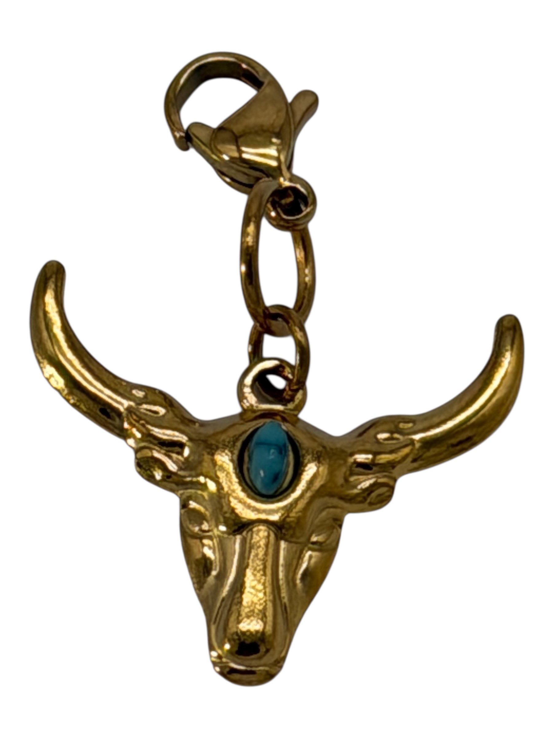 Longhorn with Turquoise Stone Charm