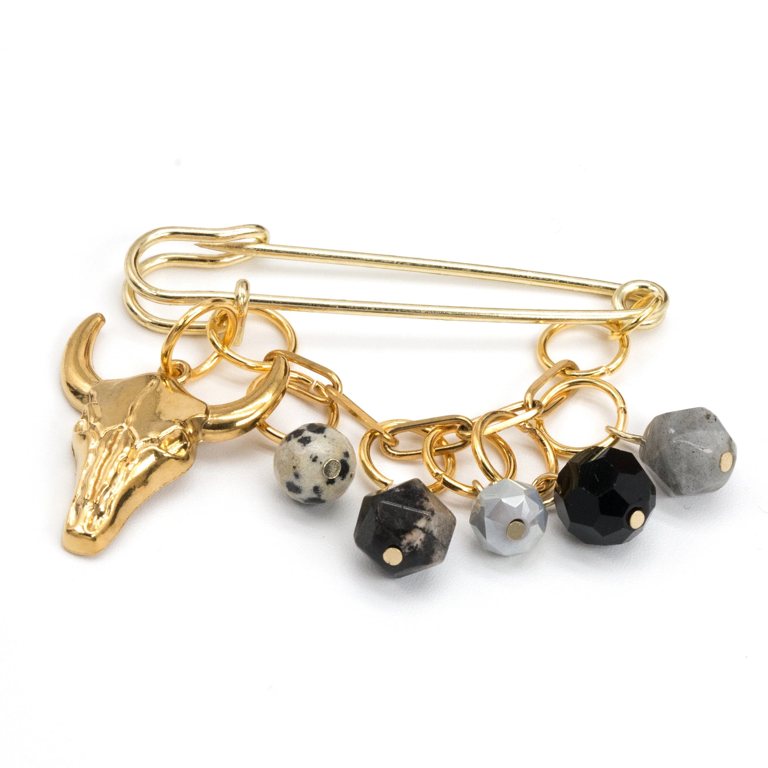"Western All The Way" Long Horn Steer Safety Pin