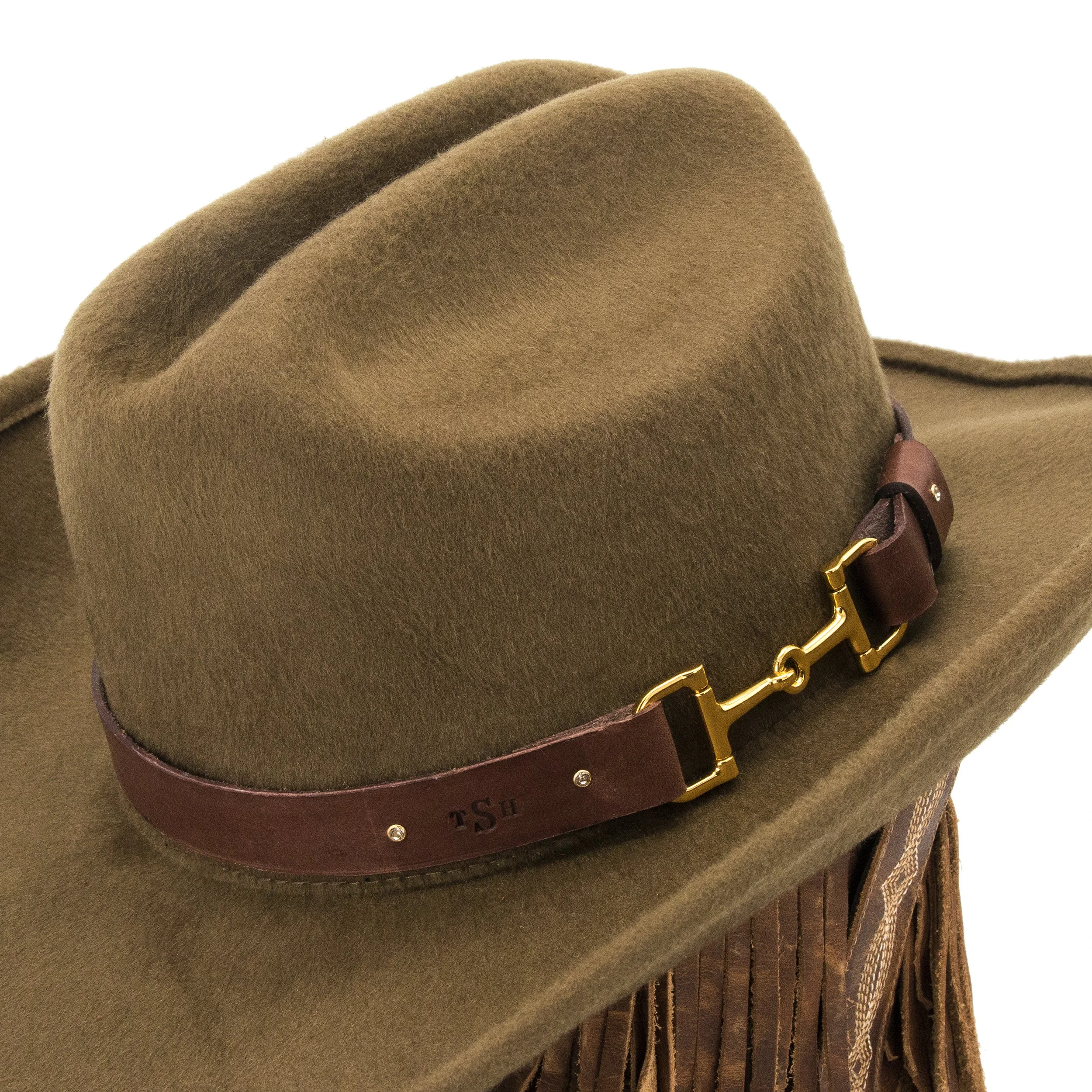Medium Brown Leather 3/4" Width Adjustable Hat Band