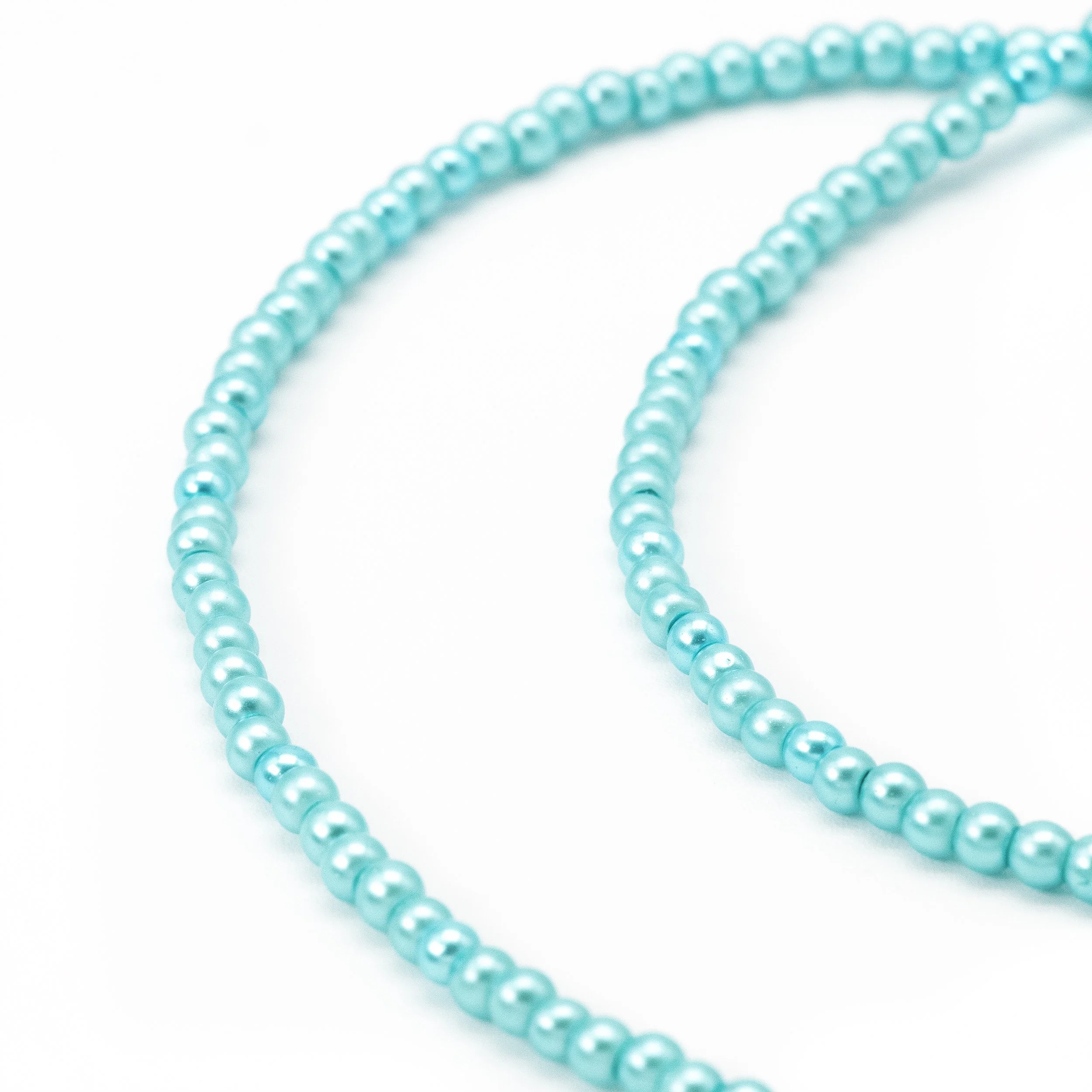 Aquamarine Blue Glass Pearl Hat Band Layer