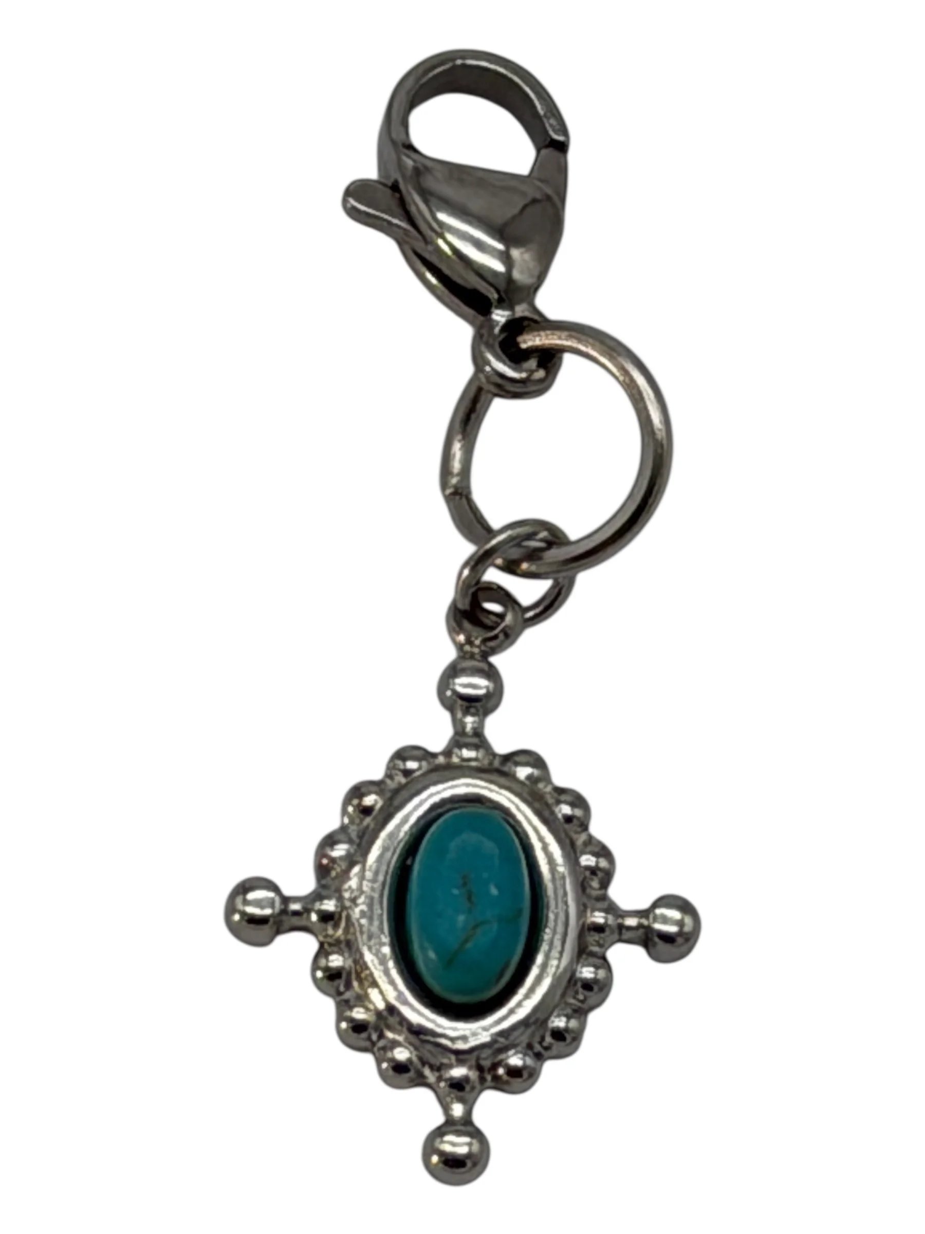 Compass with Turquoise Stone Charm