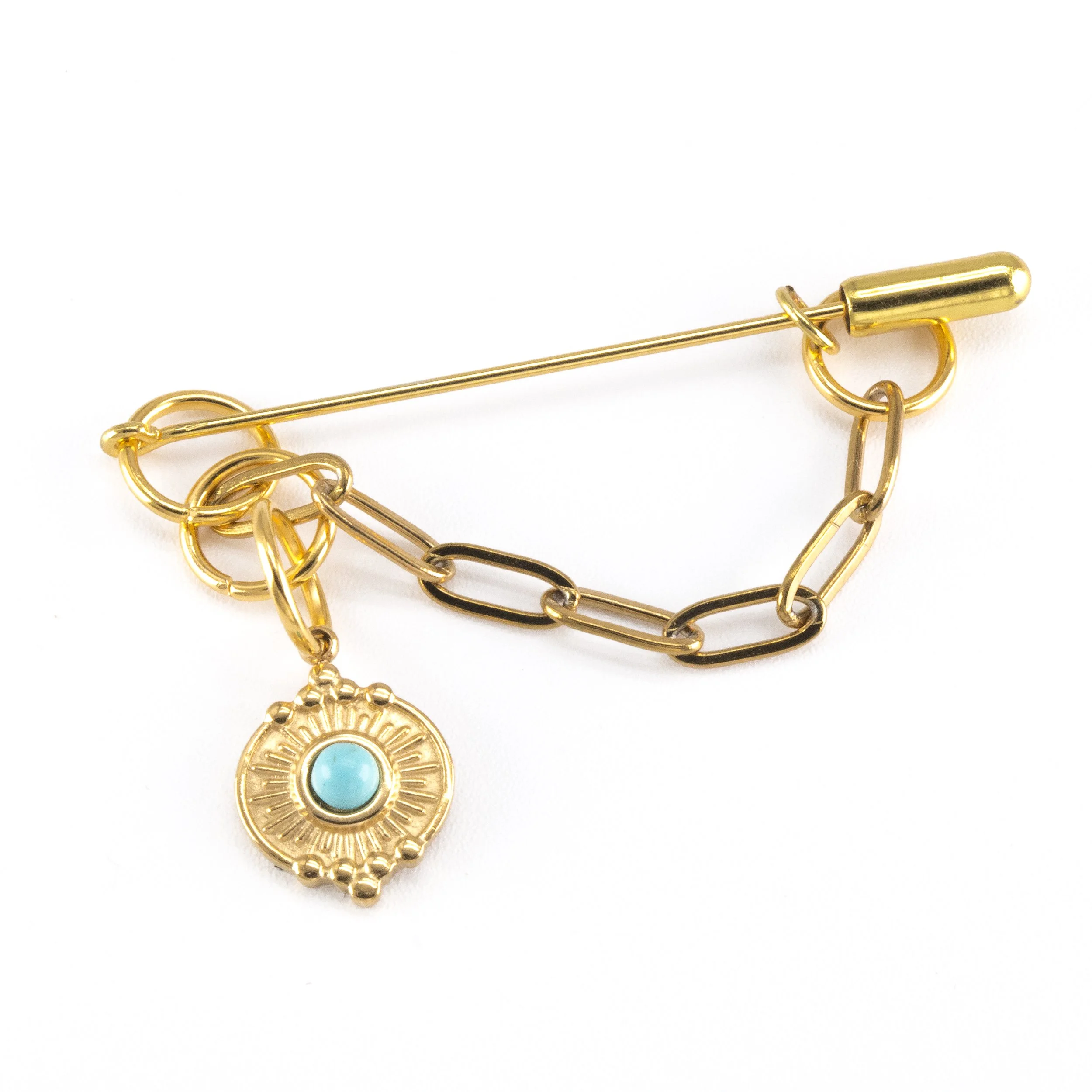 Round Turquoise Stick Pin