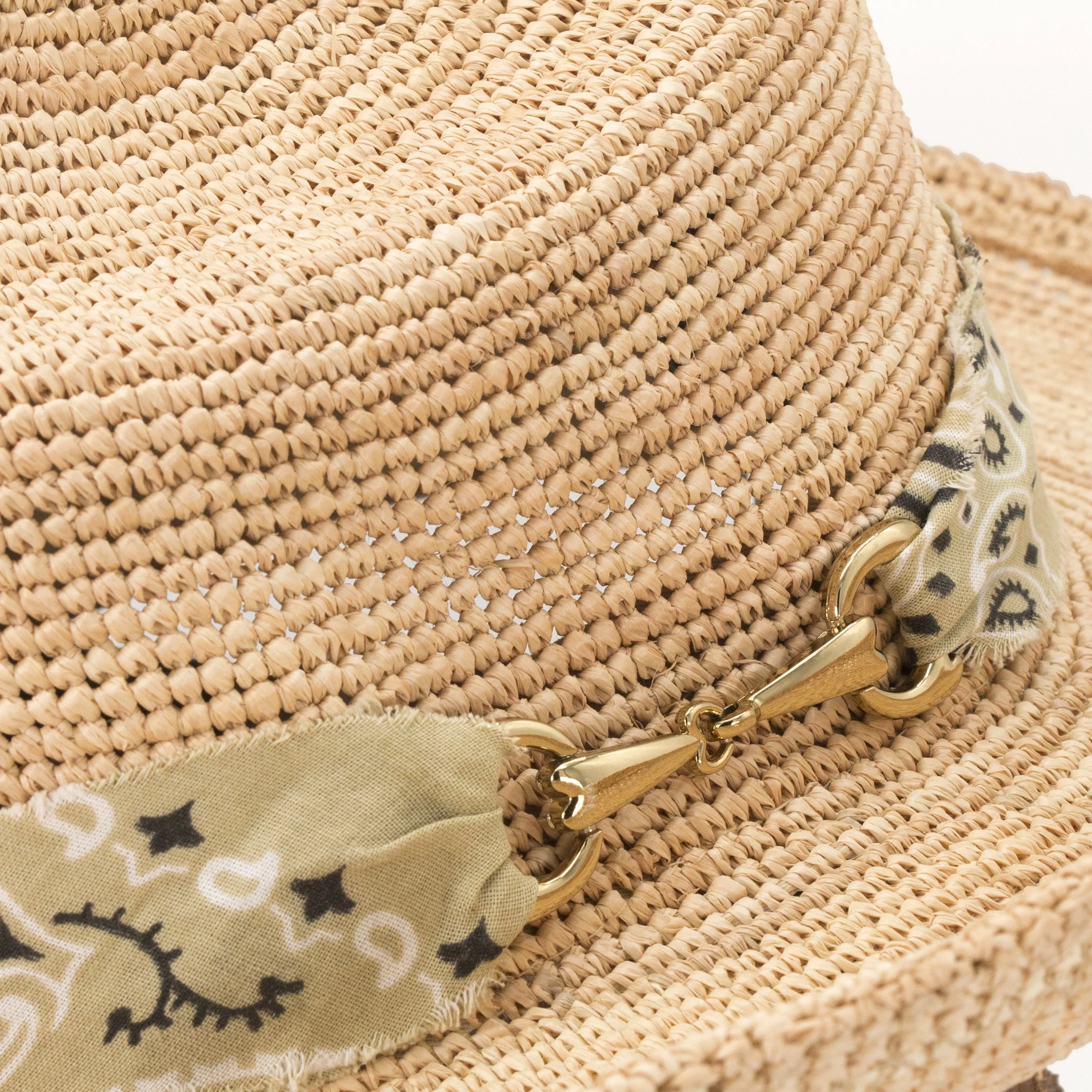 Sand Adjustable Cotton Frayed Bandana Hat Band