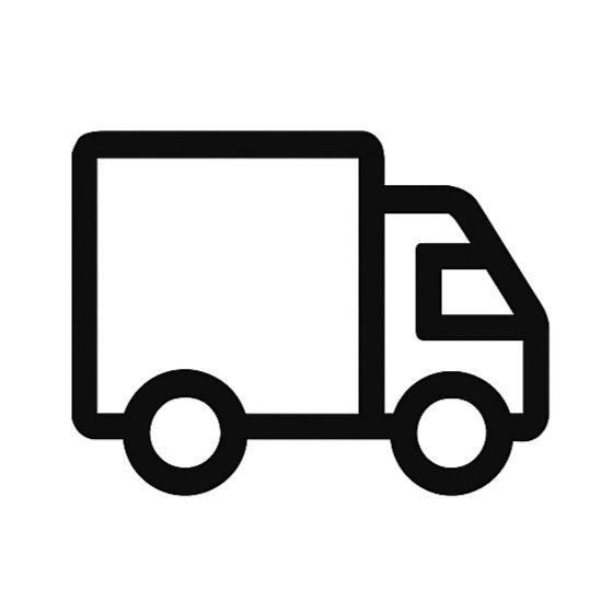 Icon of a delivery truck with a box-shaped cargo area
