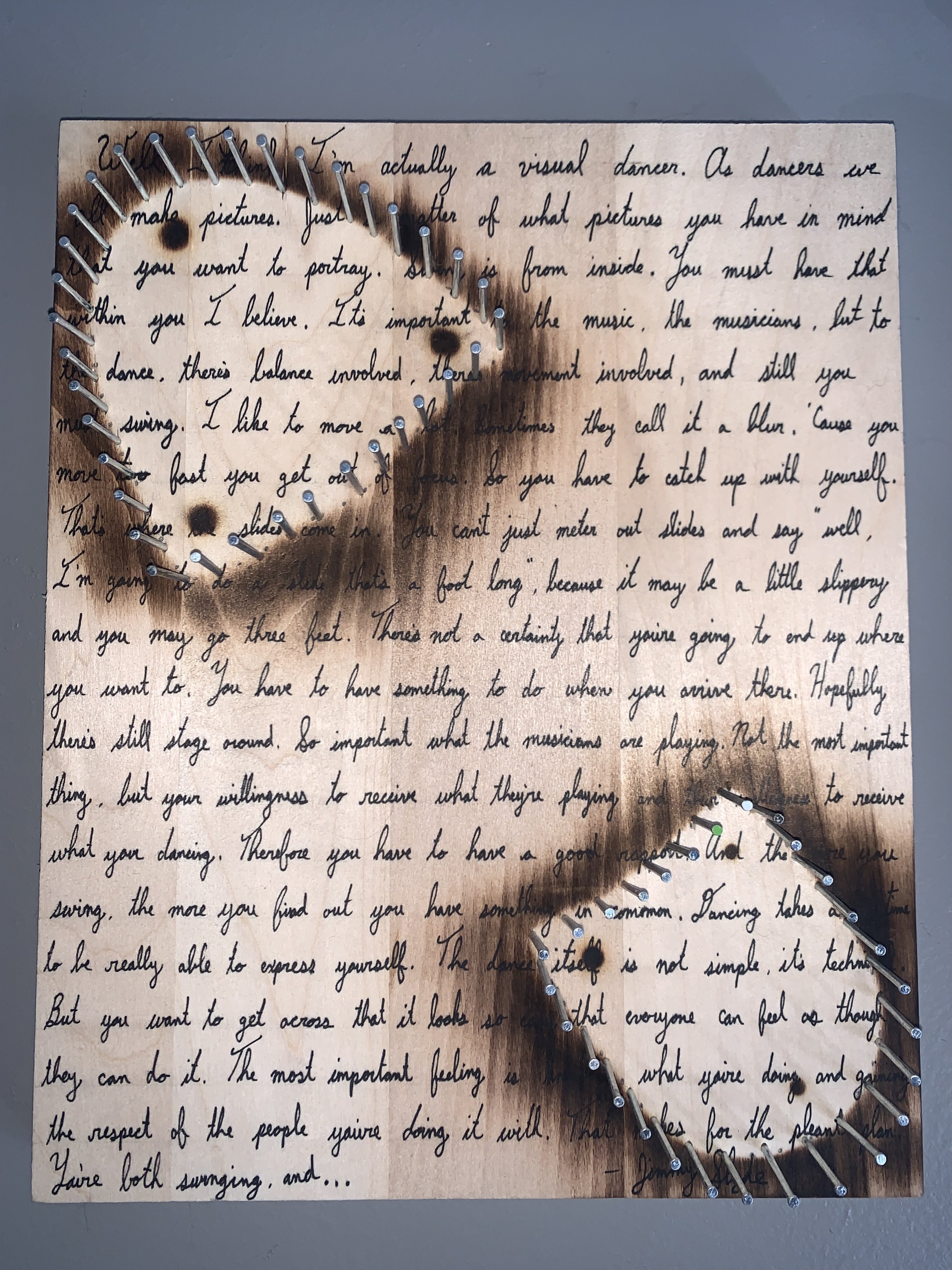 Dr. Jimmy Slyde's words from "About Tap"
8 x 10
2019