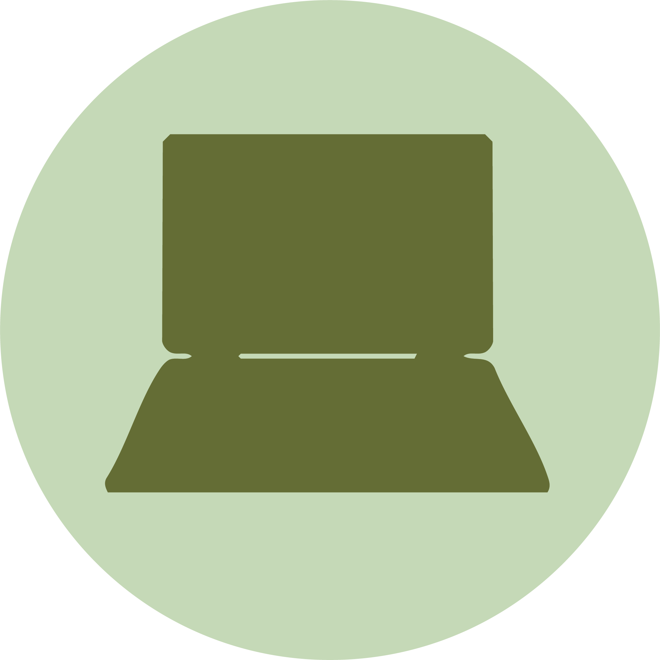 Icon of a computer laptop with a green screen.