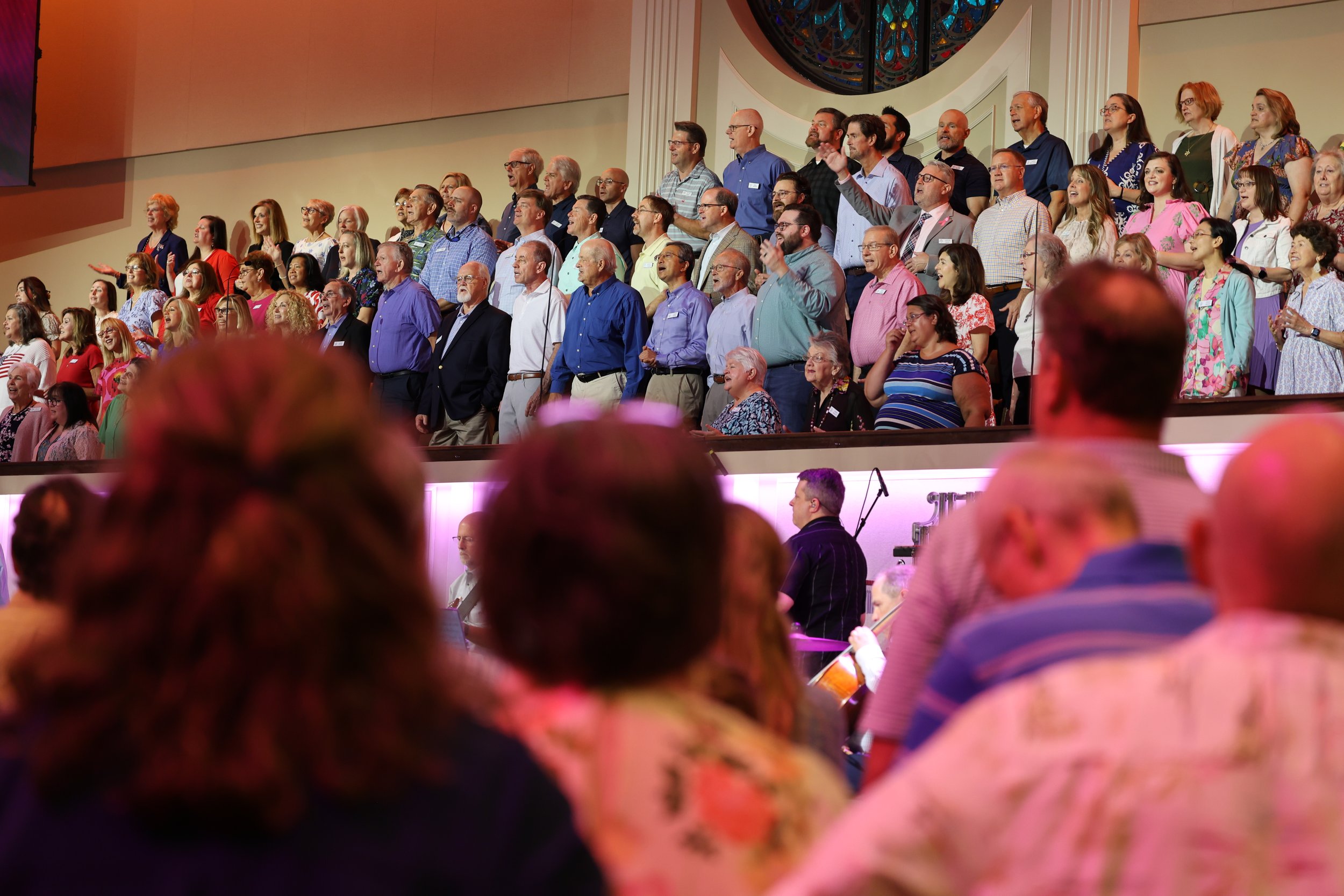 Choir singing during Sunday worship.